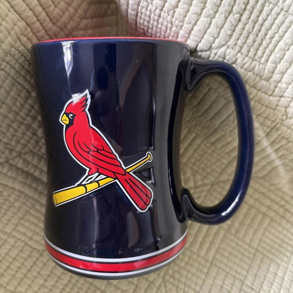 StLouis Cardinals Boelter Brands Ceramic Coffee Mug MLB Red Navy Baseball Sculpt